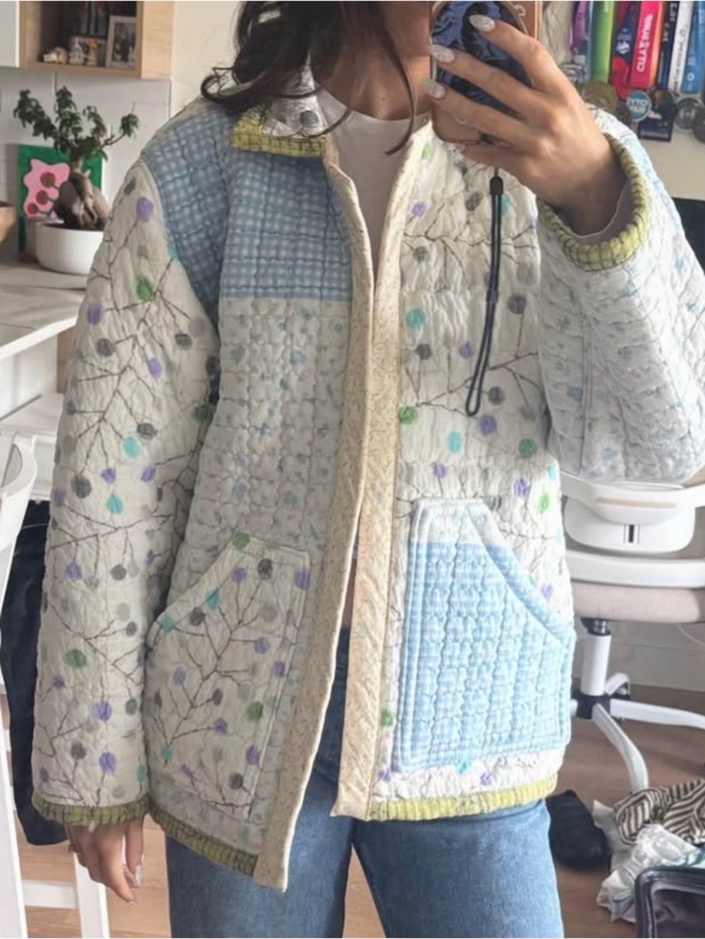 One of a kind Vintage handmade quilted jacket - Picture 6 of 6